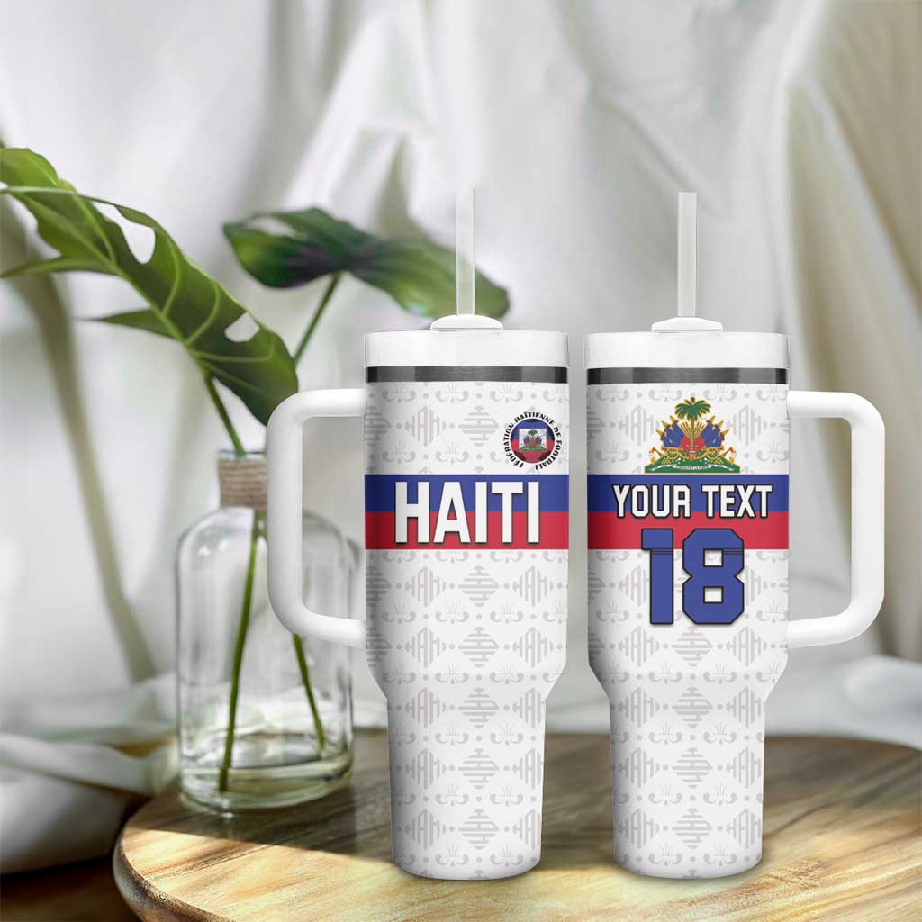 Custom Afro Haiti Football Tumbler With Handle Ekip Foutbol Ayiti - African Pride