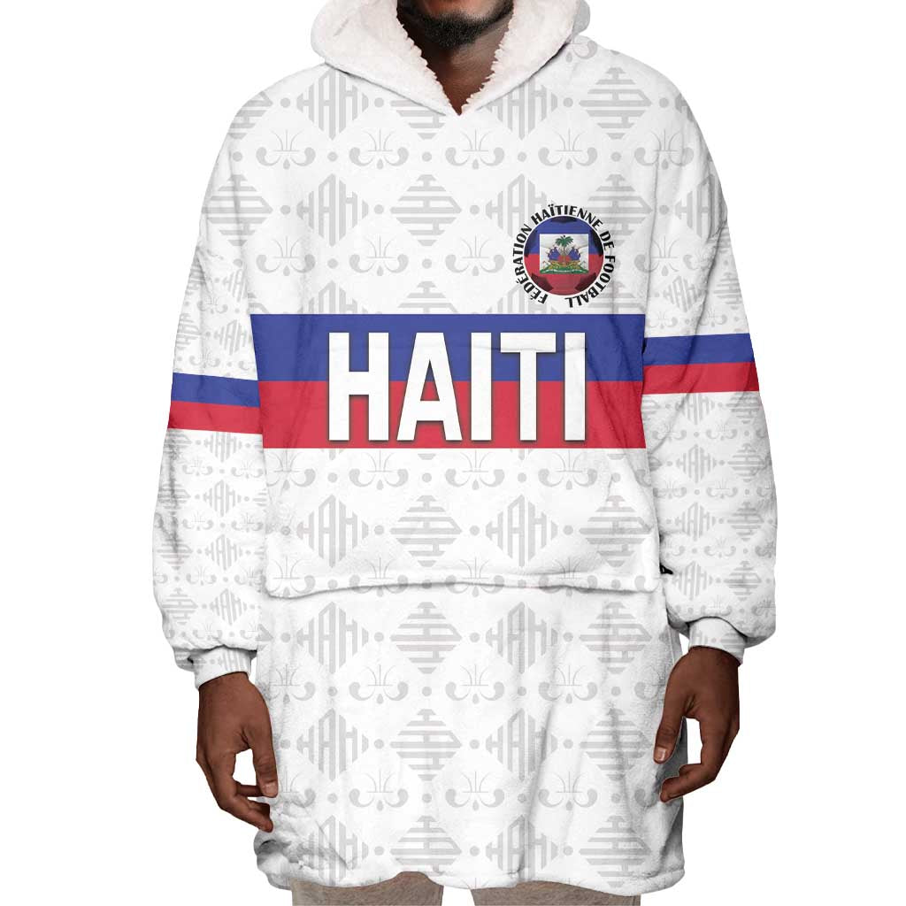 Custom Afro Haiti Football Wearable Blanket Hoodie Ekip Foutbol Ayiti - African Pride