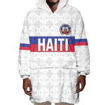 Custom Afro Haiti Football Wearable Blanket Hoodie Ekip Foutbol Ayiti - African Pride