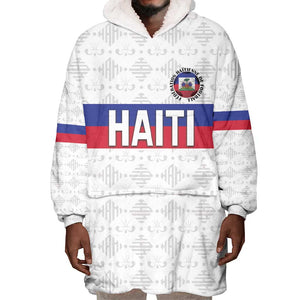 Custom Afro Haiti Football Wearable Blanket Hoodie Ekip Foutbol Ayiti - African Pride