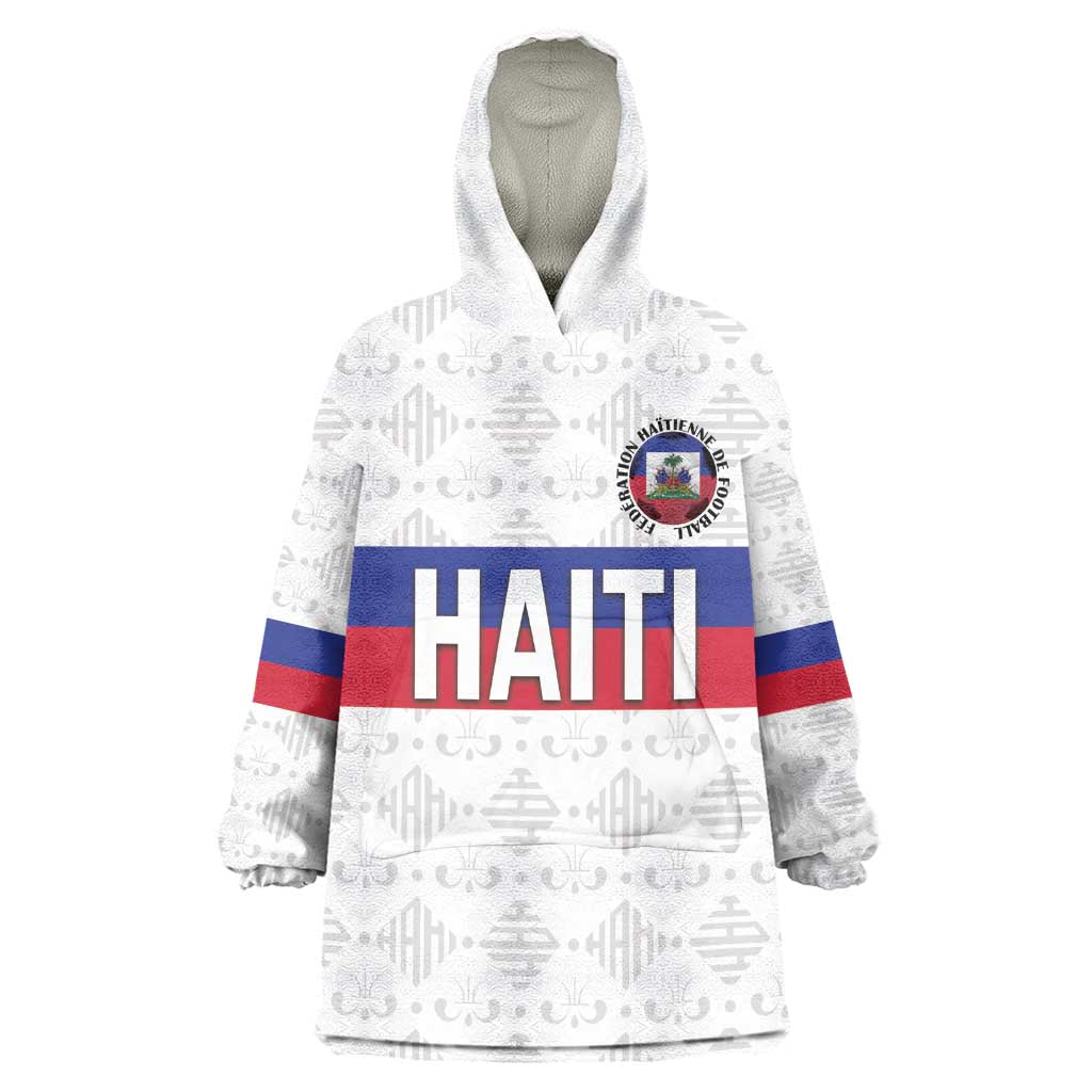 Custom Afro Haiti Football Wearable Blanket Hoodie Ekip Foutbol Ayiti - African Pride