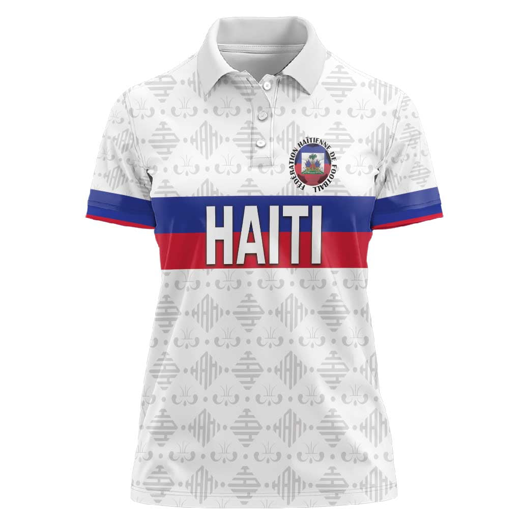 Custom Afro Haiti Football Women Polo Shirt Ekip Foutbol Ayiti - African Pride