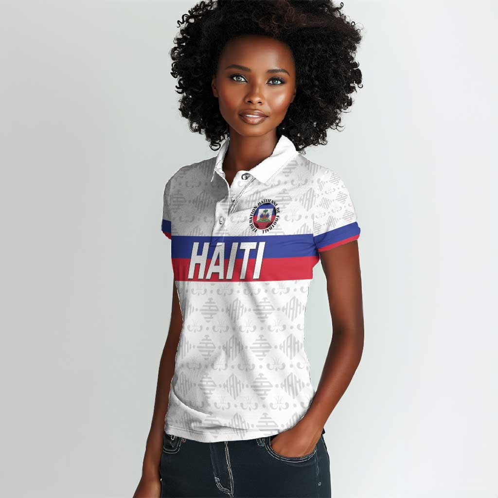Custom Afro Haiti Football Women Polo Shirt Ekip Foutbol Ayiti - African Pride