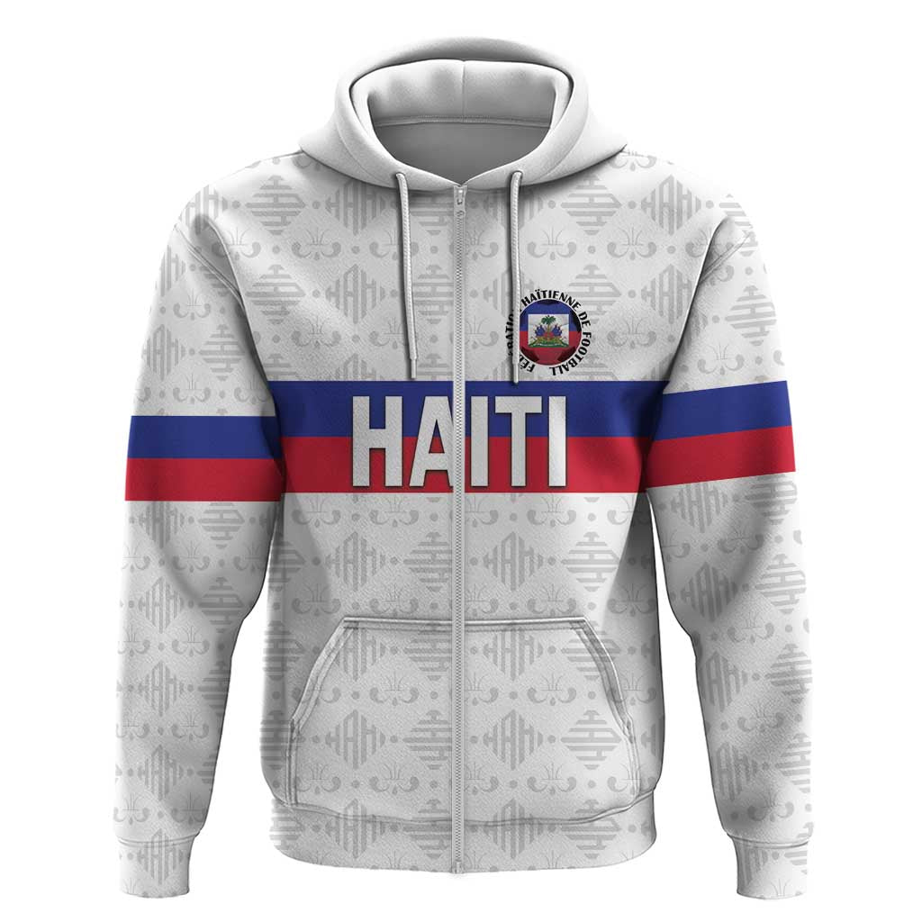Custom Afro Haiti Football Zip Hoodie Ekip Foutbol Ayiti - African Pride