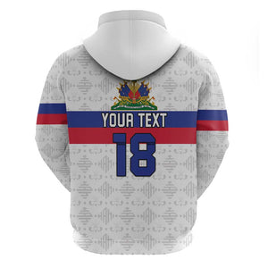 Custom Afro Haiti Football Zip Hoodie Ekip Foutbol Ayiti - African Pride