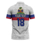 Custom Afro Haiti Football Zipper Polo Shirt Ekip Foutbol Ayiti