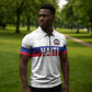 Custom Afro Haiti Football Zipper Polo Shirt Ekip Foutbol Ayiti