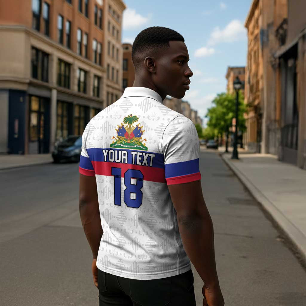 Custom Afro Haiti Football Zipper Polo Shirt Ekip Foutbol Ayiti
