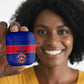 Custom Afro Haiti Football AirPods Case Le Rouge et Bleu Sporty Style