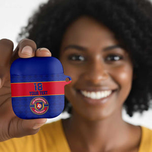 Custom Afro Haiti Football AirPods Case Le Rouge et Bleu Sporty Style