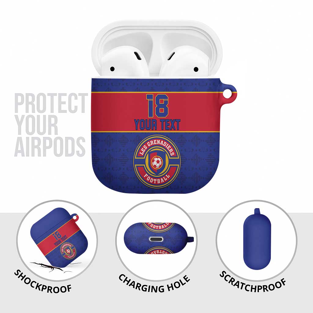 Custom Afro Haiti Football AirPods Case Le Rouge et Bleu Sporty Style