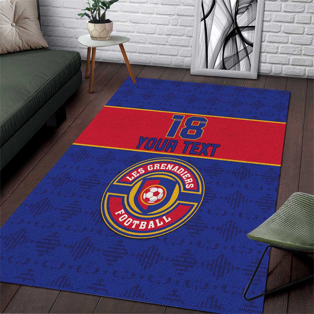 Custom Afro Haiti Football Area Rug Le Rouge et Bleu Sporty Style - African Pride