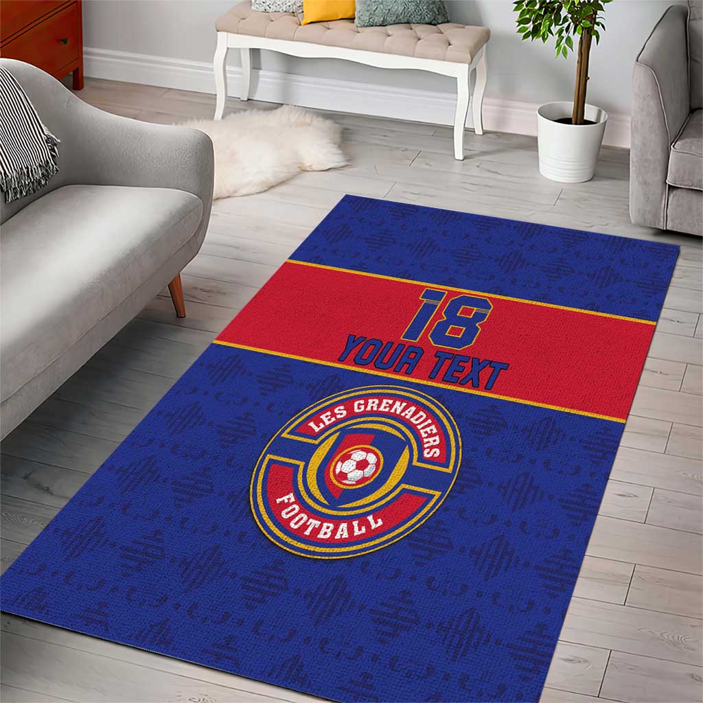 Custom Afro Haiti Football Area Rug Le Rouge et Bleu Sporty Style - African Pride