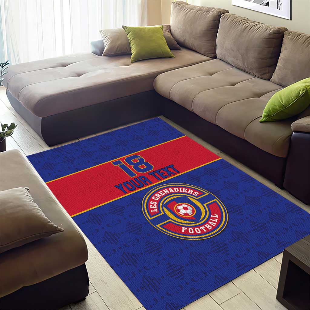 Custom Afro Haiti Football Area Rug Le Rouge et Bleu Sporty Style - African Pride