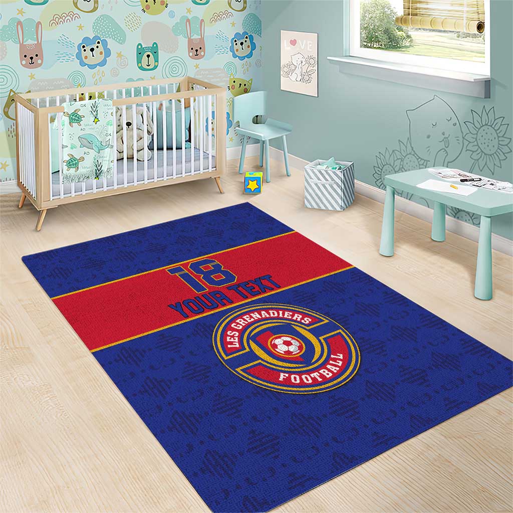Custom Afro Haiti Football Area Rug Le Rouge et Bleu Sporty Style - African Pride