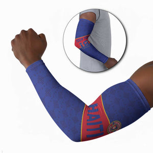 Custom Afro Haiti Football Arm Sleeves Le Rouge et Bleu Sporty Style