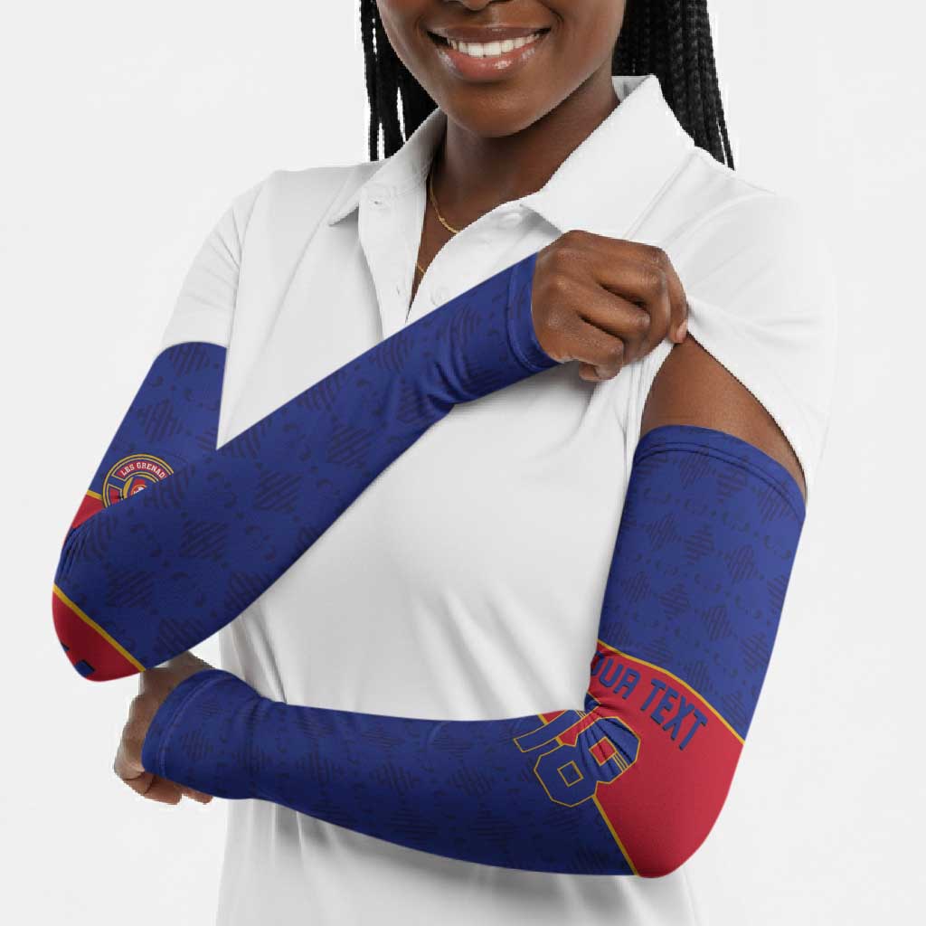 Custom Afro Haiti Football Arm Sleeves Le Rouge et Bleu Sporty Style