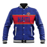 Custom Afro Haiti Football Baseball Jacket Le Rouge et Bleu Sporty Style - African Pride