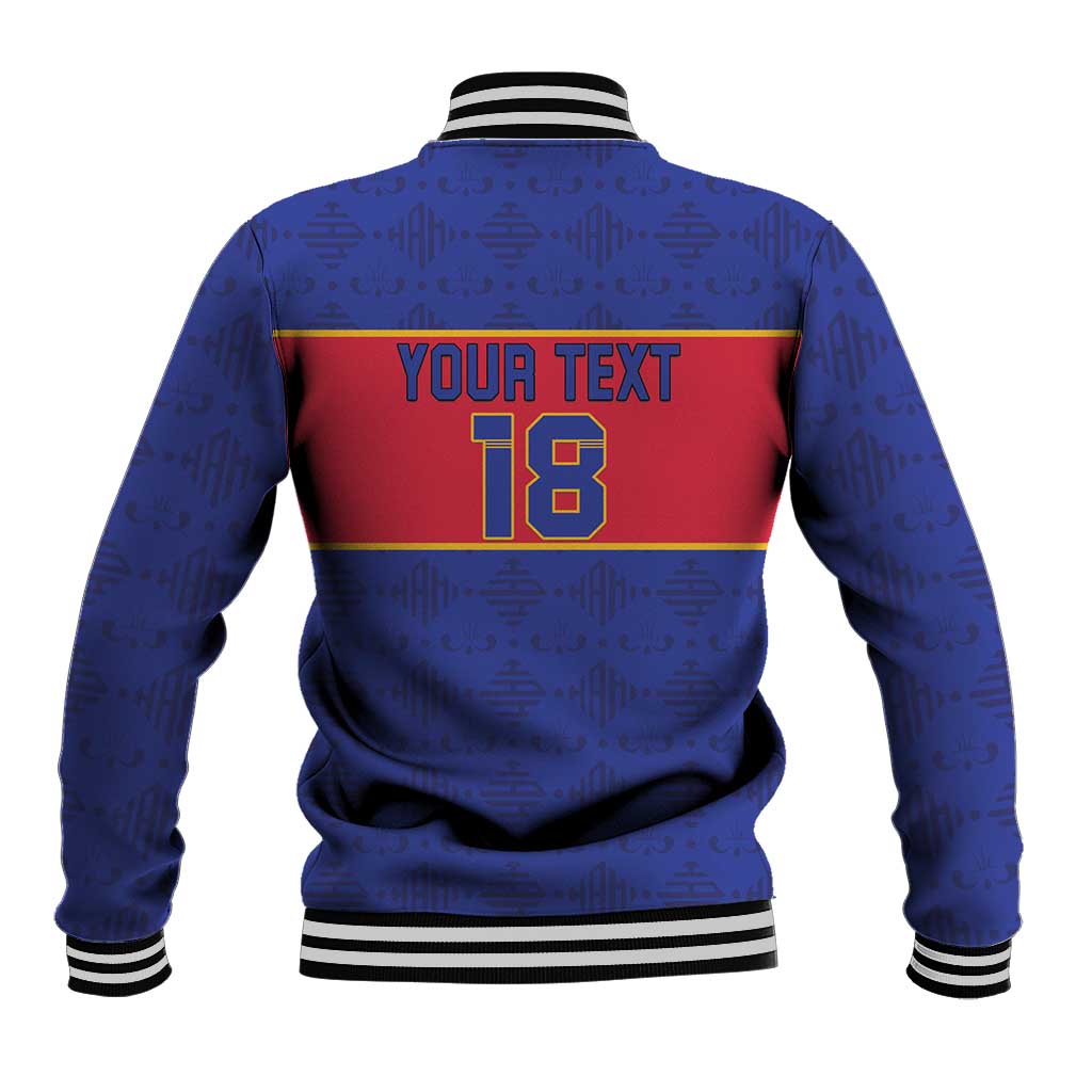 Custom Afro Haiti Football Baseball Jacket Le Rouge et Bleu Sporty Style - African Pride