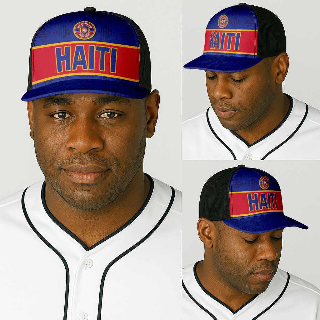 Afro Haiti Football Baseball Net Cap Le Rouge et Bleu Sporty Style - African Pride