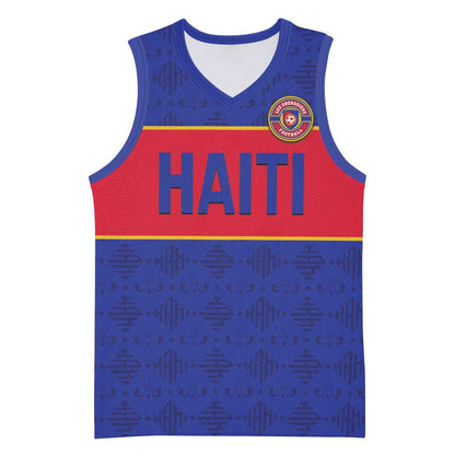 Custom Afro Haiti Football Basketball Jersey Le Rouge et Bleu Sporty Style - African Pride