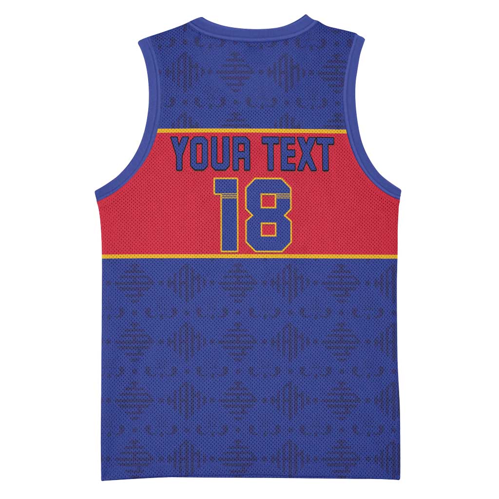 Custom Afro Haiti Football Basketball Jersey Le Rouge et Bleu Sporty Style - African Pride