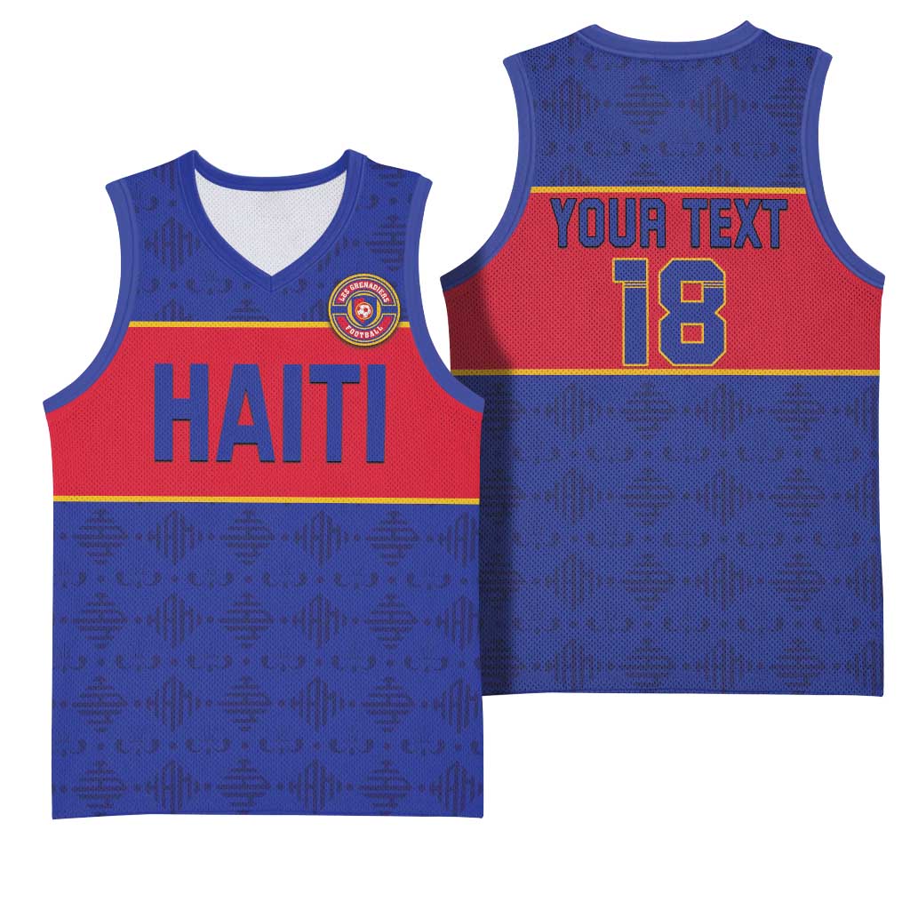Custom Afro Haiti Football Basketball Jersey Le Rouge et Bleu Sporty Style - African Pride