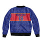 Custom Afro Haiti Football Bomber Jacket Le Rouge et Bleu Sporty Style - African Pride
