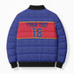 Custom Afro Haiti Football Bomber Puffer Jacket Le Rouge et Bleu Sporty Style