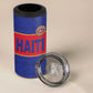 Custom Afro Haiti Football 4 in 1 Can Cooler Tumbler Le Rouge et Bleu Sporty Style - African Pride