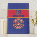 Custom Afro Haiti Football Canvas Wall Art Le Rouge et Bleu Sporty Style - African Pride