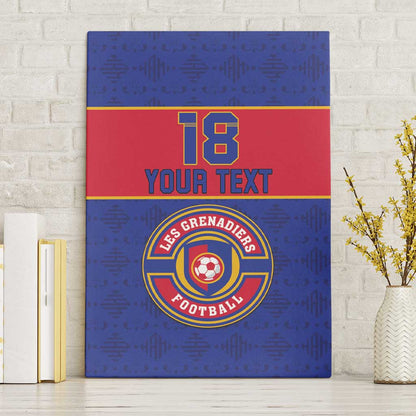 Custom Afro Haiti Football Canvas Wall Art Le Rouge et Bleu Sporty Style - African Pride