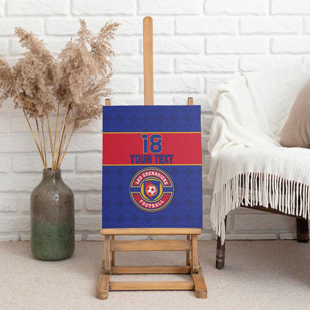 Custom Afro Haiti Football Canvas Wall Art Le Rouge et Bleu Sporty Style - African Pride
