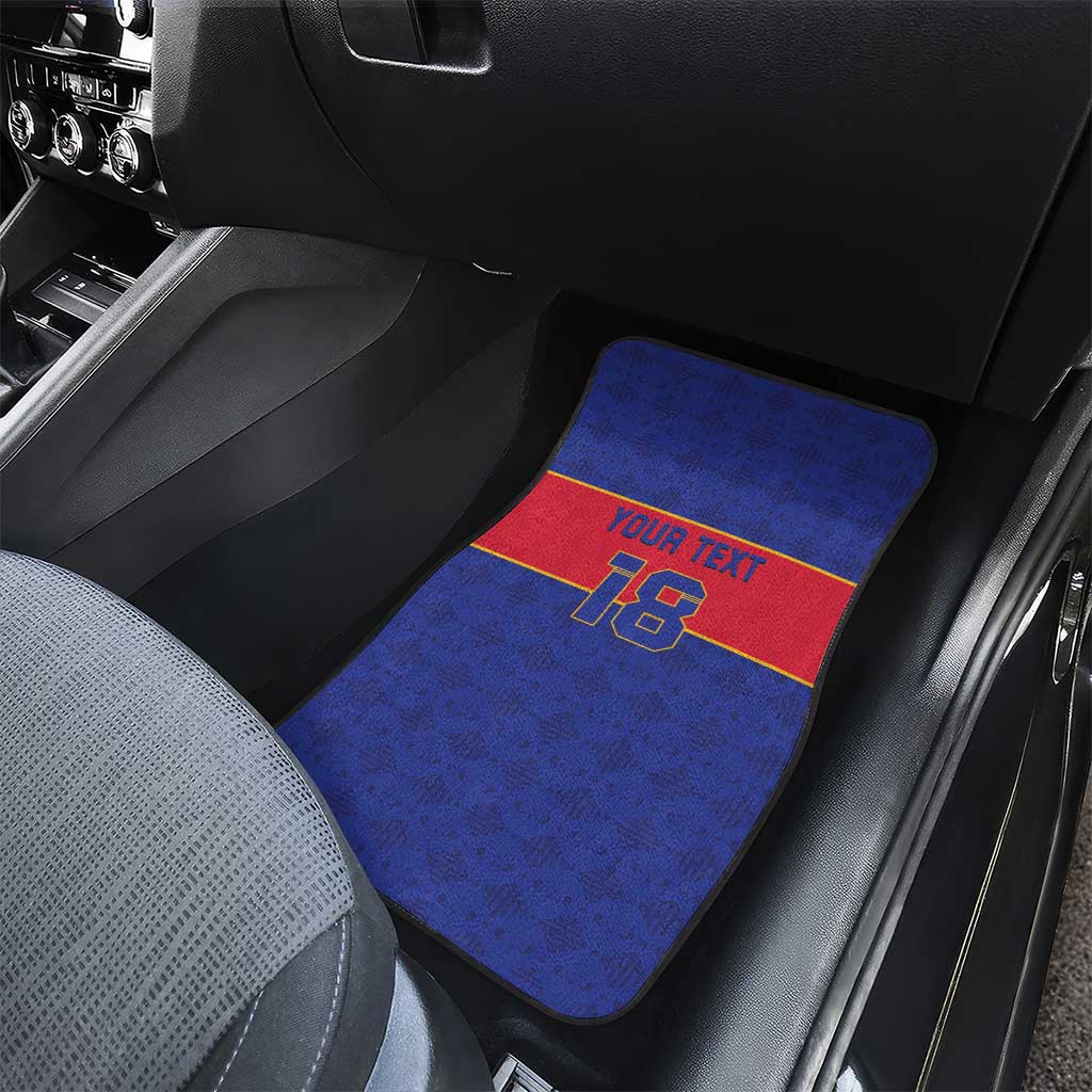 Custom Afro Haiti Football Car Mats Le Rouge et Bleu Sporty Style - African Pride