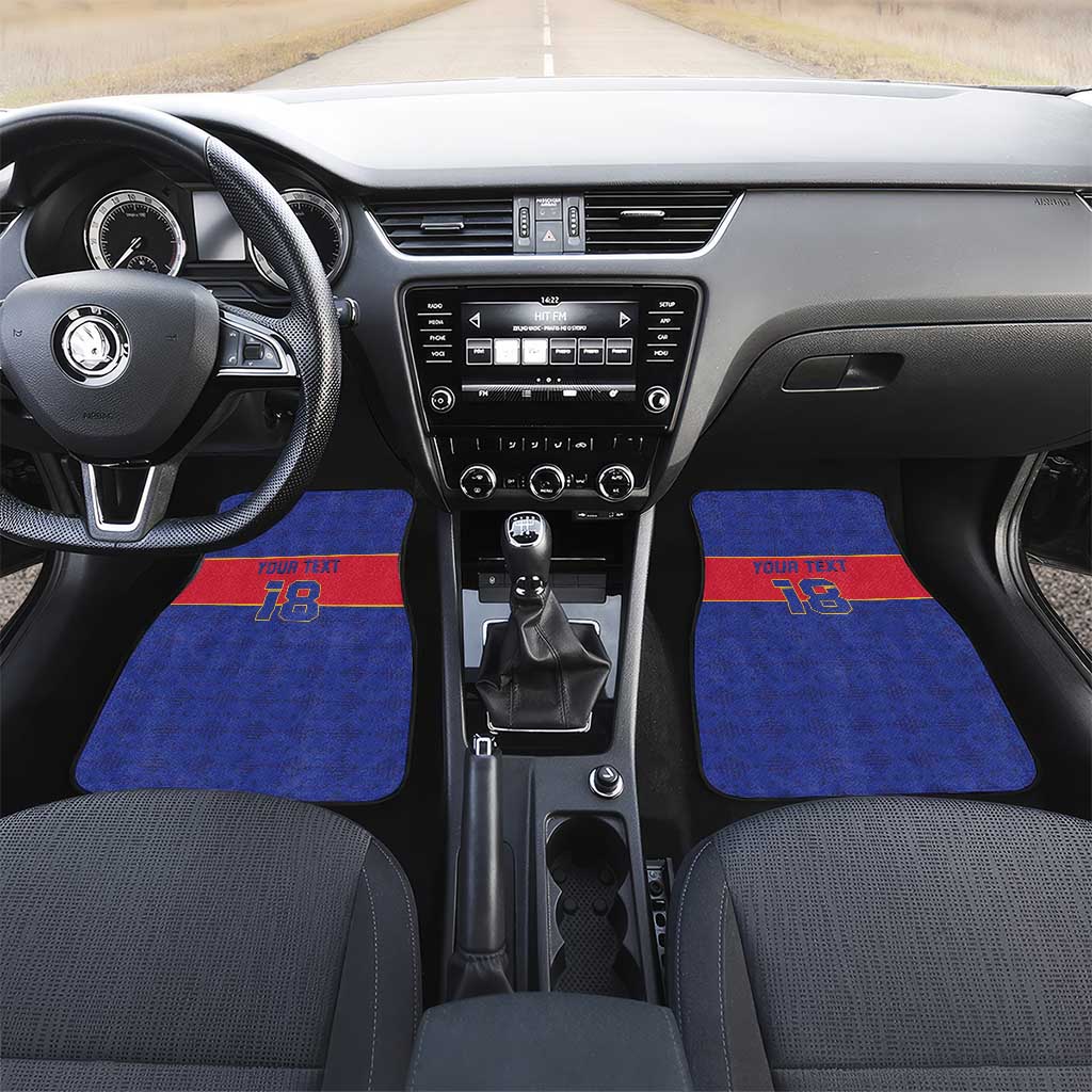 Custom Afro Haiti Football Car Mats Le Rouge et Bleu Sporty Style - African Pride