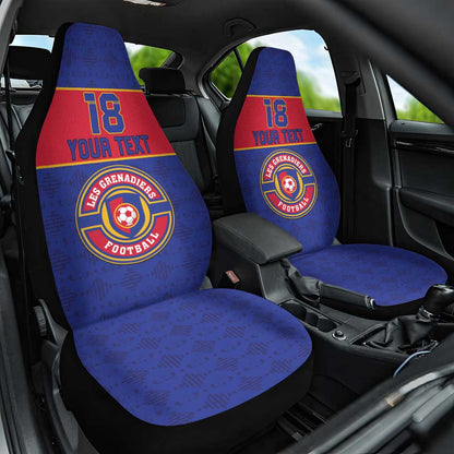 Custom Afro Haiti Football Car Seat Cover Le Rouge et Bleu Sporty Style - African Pride