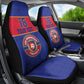 Custom Afro Haiti Football Car Seat Cover Le Rouge et Bleu Sporty Style - African Pride