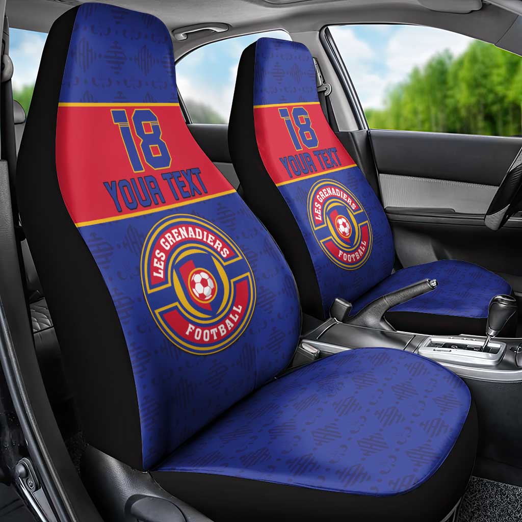 Custom Afro Haiti Football Car Seat Cover Le Rouge et Bleu Sporty Style - African Pride