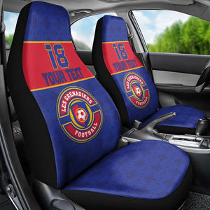Custom Afro Haiti Football Car Seat Cover Le Rouge et Bleu Sporty Style - African Pride