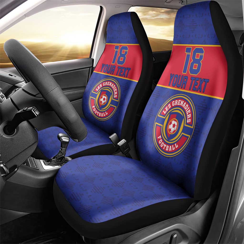 Custom Afro Haiti Football Car Seat Cover Le Rouge et Bleu Sporty Style - African Pride