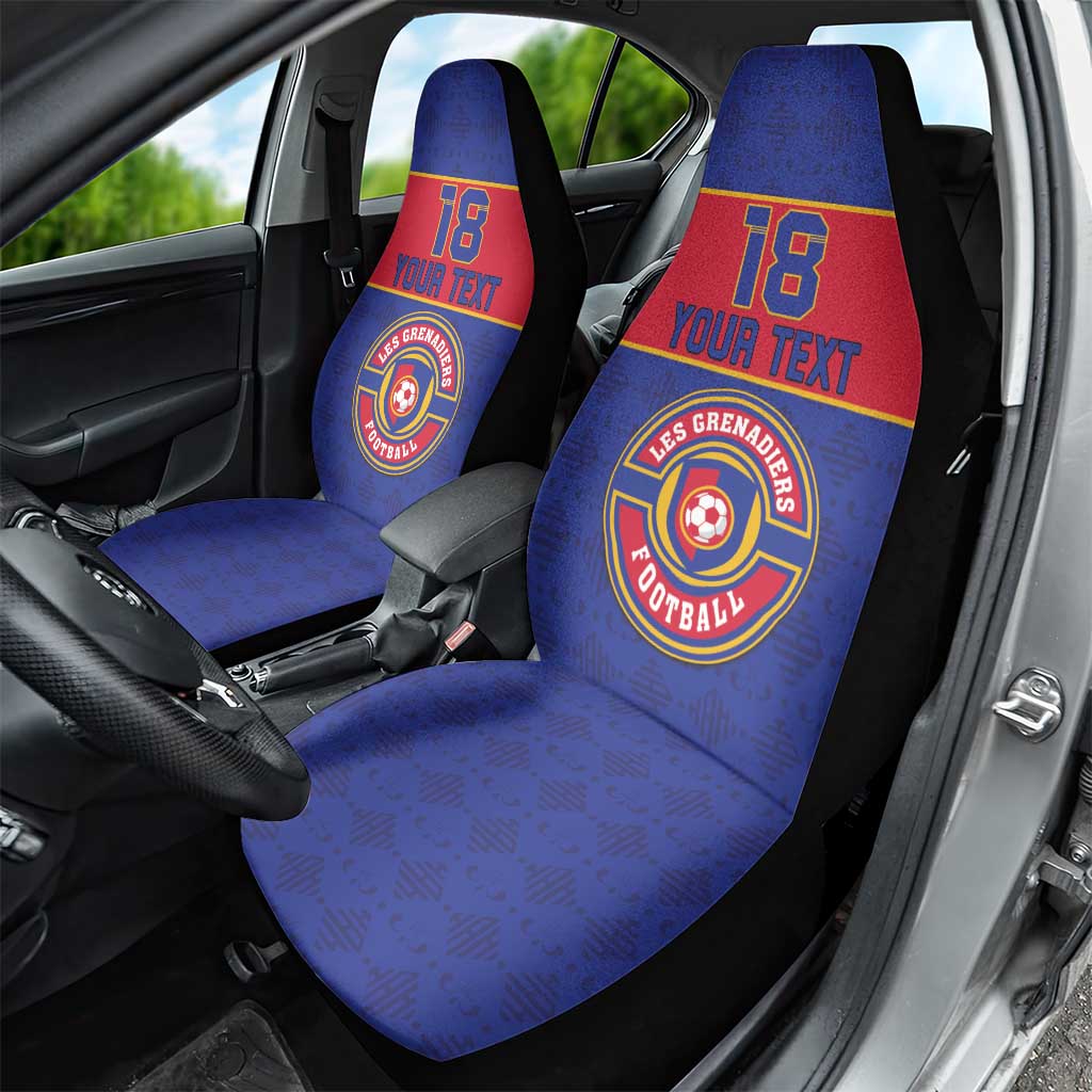 Custom Afro Haiti Football Car Seat Cover Le Rouge et Bleu Sporty Style - African Pride