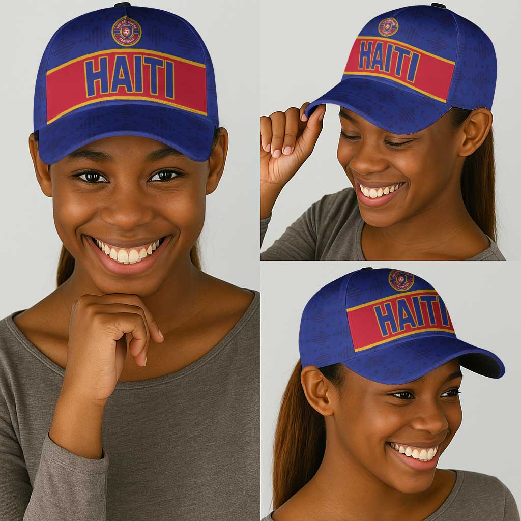 Afro Haiti Football Classic Cap Le Rouge et Bleu Sporty Style - African Pride