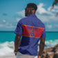Custom Afro Haiti Football Hawaiian Shirt Le Rouge et Bleu Sporty Style - African Pride