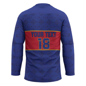 Custom Afro Haiti Football Hockey Jersey Le Rouge et Bleu Sporty Style