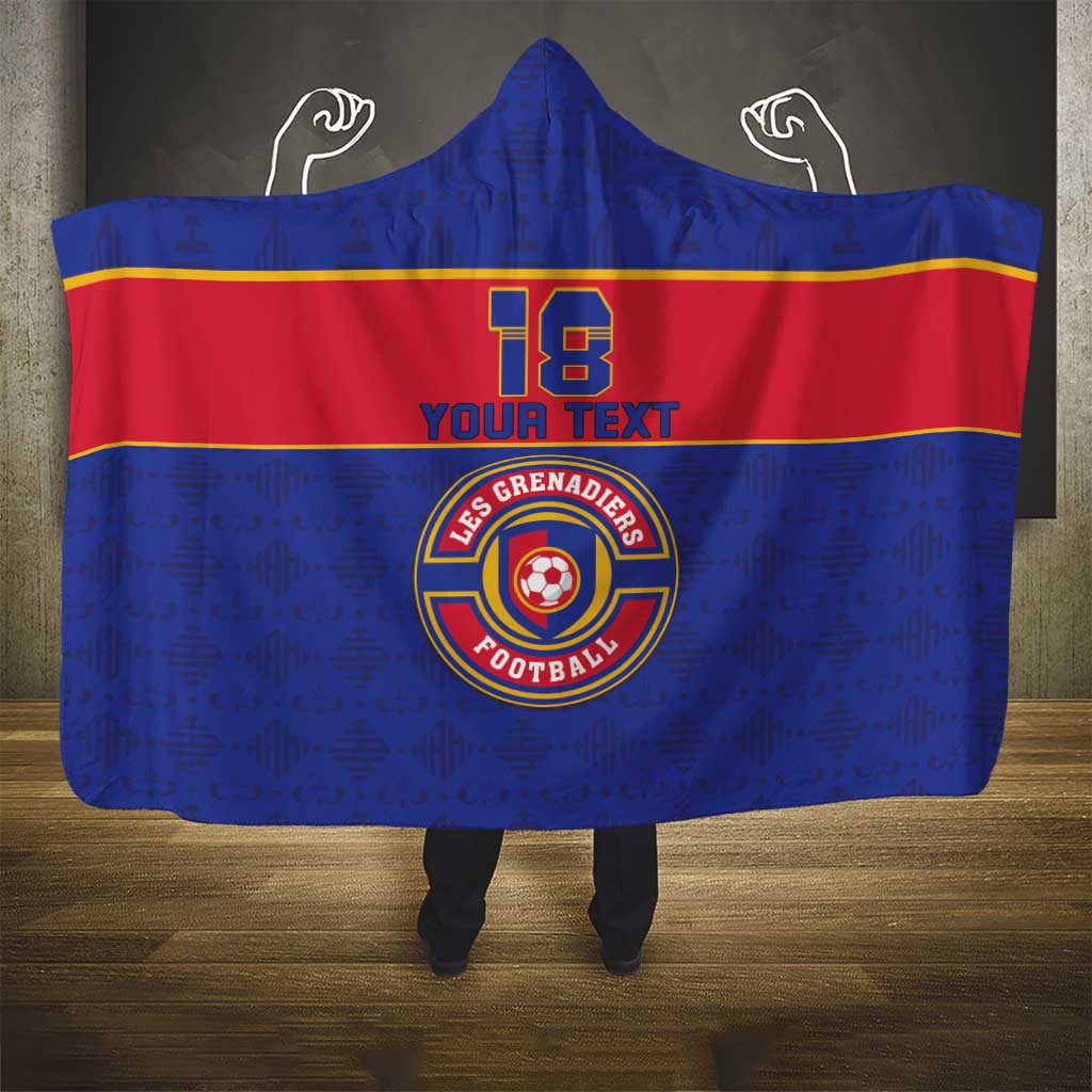 Custom Afro Haiti Football Hooded Blanket Le Rouge et Bleu Sporty Style - African Pride