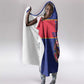 Custom Afro Haiti Football Hooded Blanket Le Rouge et Bleu Sporty Style - African Pride