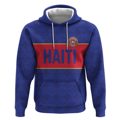 Custom Afro Haiti Football Hoodie Le Rouge et Bleu Sporty Style - African Pride
