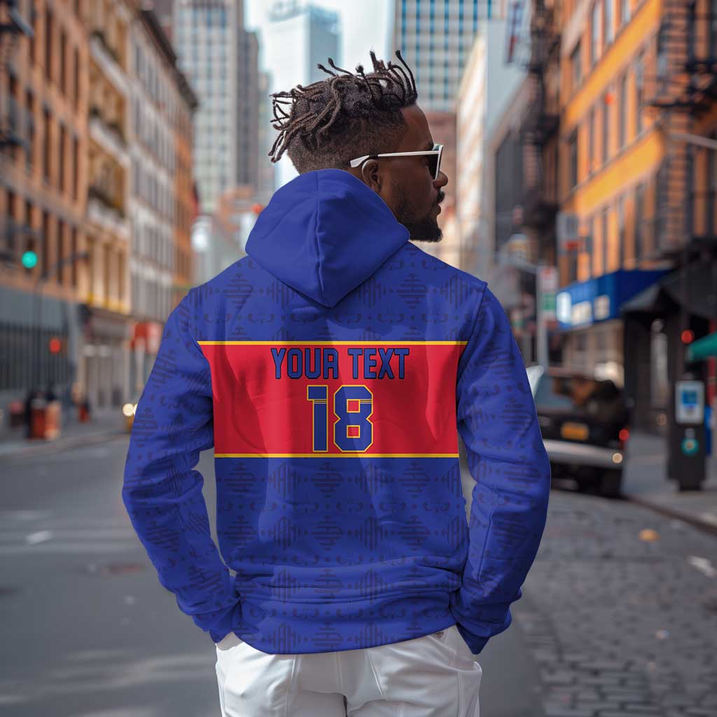 Custom Afro Haiti Football Hoodie Le Rouge et Bleu Sporty Style - African Pride