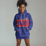 Custom Afro Haiti Football Hoodie Dress Le Rouge et Bleu Sporty Style - African Pride