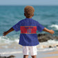 Custom Afro Haiti Football Kid Hawaiian Shirt Le Rouge et Bleu Sporty Style - African Pride